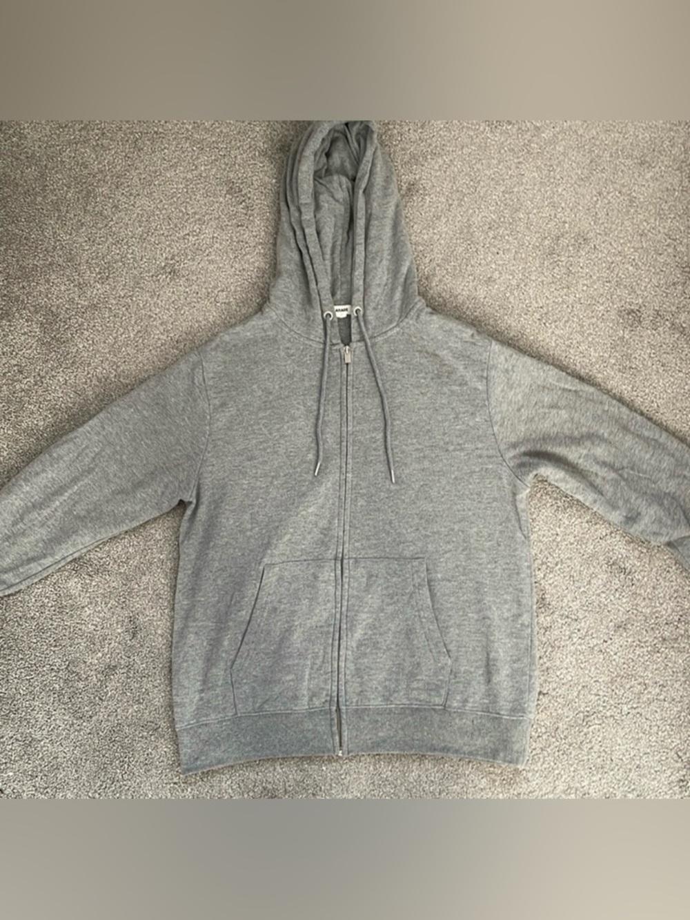 Garage Grey Stripe Zip Up Hoodie